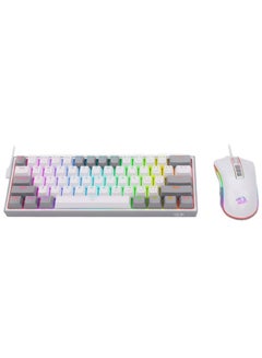 اشتري Wired Combination RD-S131 60% Wired Mechanical Keyboard with Wired Gaming Mouse, (White-Grey) / (RGB) في مصر