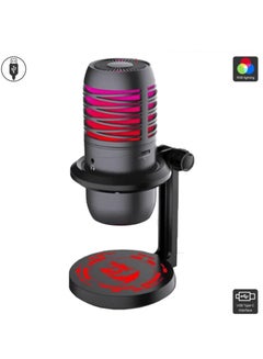 Buy GM211 Cardioid pointing mode RGB microphone 6 color gradient dazzling light pick up the rhythmic light, projector light Cardioid pointing pickup mode Built in sound card Super CD-level 96kHz sampling rate in Egypt