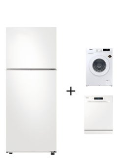 اشتري 3 Piece Set Refrigerator 7Kg Washing Machine Dishwasher 14 Place RT41CG5004WW+WW70T3020WW+DW60M5070FW White في الامارات