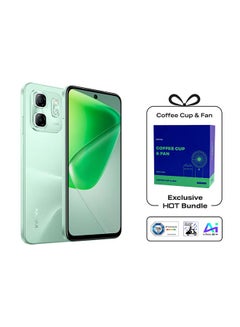 Buy Hot50i Dual SIM Sage Green 4+4GB RAM 128 GB 4G - Middle East Version With Coffee Cup & Fan in Saudi Arabia