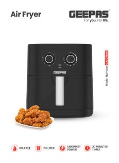 Buy Air Fryer With Advanced Vortex Air Frying Technology, Adjustable Time & Temperature Controls, Non-Stick Coated Pan And Tray 7 L 1800 W GAF37507 Black/Silver in Saudi Arabia