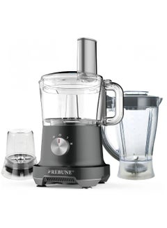 اشتري Multifunctional Food Processor With Blender, Chopper, Slicer, Whisk, And Dough Maker 500 W RE-2-058 Grey في السعودية