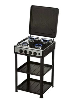 اشتري Gas Stove 4 Burners Steel With Auto Ignition - 4 Eyes 38042 Black في الامارات