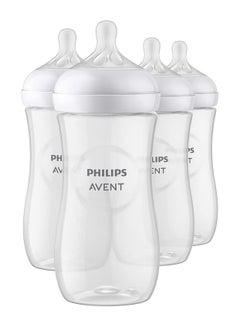 اشتري Pack Of 4 Natural Baby Bottle with Natural Response , Clear, 11oz في الامارات