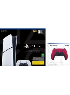 اشتري PlayStation 5 Slim Digital Console (KSA Version) With Extra Dualsense Wireless Controller - Red في السعودية