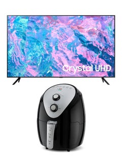 اشتري 55-Inch Crystal UHD 4K Smart TV with HDR 10+, PurColor, Crystal Processor 4K, Tizen OS With 3.5L Air Fryer 1800W, 80-200°C Cooking Range, Rapid Air Convection 55CU7000+AIR-FRYER Black في الامارات