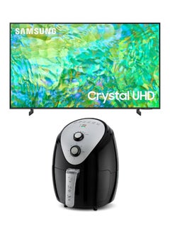 Buy 65-inch CU8000 Crystal UHD 4K Smart TV with HDR10+, Dynamic Crystal Color, AirSlim Design With 3.5L Air Fryer 1800W, 80-200°C Cooking Range, Rapid Air Convection 65CU8000+AIR-FRYER Gray in UAE