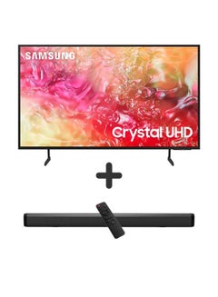 اشتري 85-Inch Crystal UHD DU7000 4K Tizen OS Smart TV with HDR 10+, PurColor, Knox Security With 2.0 Channel Soundbar 30W, HDMI ARC, Bluetooth, USB, MP3, FM Station 85DU7000+SOUNDBAR Black في الامارات