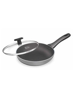 Buy Black Pearl Induction Fry Pan With Glass Lid, 26 Cm /2.2 Litre Grey in UAE