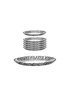 Buy Pasabahce Aurora Cake Set – 7 Pieces -Large Plate 31.5cm +6 Small Plate 20.5cm-Turkey Made in Egypt