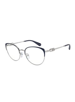 Buy Unisex Cat Eye Shape Plastic Eyeglass Frames 3368 - Lens Size: 51 Mm - Shiney Silver And Blue in Saudi Arabia