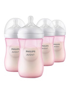 اشتري Natural Baby Bottle With Natural Response, Pink, 260ml, 1m+, 4 Pieces في الامارات