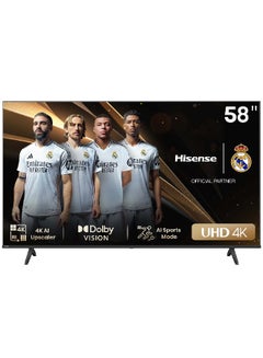 Buy 58 Inch 4K AI Upscale UHD Smart TV | 60Hz | Precision Colour | Dolby Vision | Game Mode PLUS | VIDAA Smart TV | Voice Control | 58A6N Black in UAE