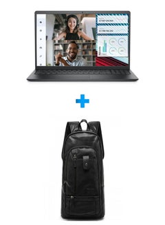 اشتري Vostro 3520-2 Laptop With 15.6 Inch FHD /Core I5-1235U/ 8 GB Ram/ 512 GB SSD /Intel UHD 600 /Free Dos English/Arabic Black With Casual Leather Laptop Backpack Black English/Arabic Black في مصر