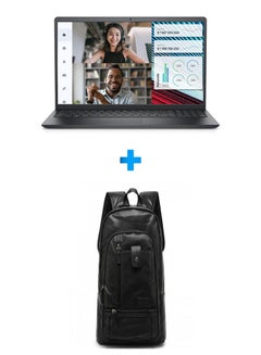 اشتري Vostro 3520-3 Laptop With 15.6 Inch FHD /Core I3-1215U /4 GB Ram /256 GB SSD /Intel UHD /Ubuntu 20.04 Lts (Focal Fossa)/ English Black With Casual Leather Laptop Backpack Black English Black في مصر