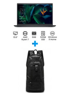 اشتري Vostro 3515 Laptop With 14 Inch FHD /Ryzen 7 3700U /8 GB Ram /512 GB SSD/ Radeon Rx Vega 10 /Windows 11 Home /English/Arabic Grey With Casual Leather Laptop Backpack Black English/Arabic Grey في مصر