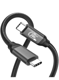 اشتري USB C to usb c Data Transfer Cable,,USB 3.2 Cable, Support 20Gbps 240W PD Fast Charging Cable, Nylon Braided (1 Meter) Black في مصر