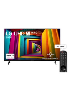 Buy 98 Inch LG UHD UT90 4K Smart TV AI Magic remote HDR10 Pro / HLG webOS24 2024 120 HZ alpha 8 AI Processor 4K (9.1.2 virtual surround sound) 98UT90006LA Black in UAE