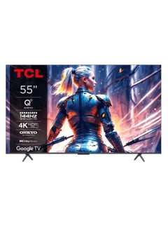 Buy 55 Inch QLED Pro 144Hz Onkyo Gaming TV, 4K UHD, HDR Pro, Google TV (Dolby Vision IQ & Atmos, Motion Clarity, Hands-Free Voice Control, Compatible with Google Assistant & Alexa) 55T8B Black in Saudi Arabia