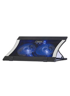 اشتري Gaming Cooling Pad Model F2051 Voltage range 5V 17 inch laptop , With A Revolving Speed Of 1000RPM , Ergonomic Design And Flat Structure , Dual USB Charging Supported في مصر