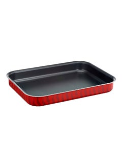 Buy Tempo Flame Rectangular Non-Stick Aluminium Baking Oven Dish Red and Black 5.3 x 29.4 x 43.9 cm J5714882 Red and Black in Saudi Arabia