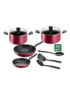 Buy 9-Piece G6 Non-Stick Aluminium Supercook Cookware Set Red and Black 23.4 x 33.6 x 58.8 cm B460S984 Red and Black in Saudi Arabia