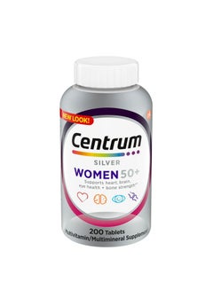 اشتري Silver Women's Multivitamin for Women 50 Plus, Multivitamin/Multimineral Supplement with Vitamin D3, B Vitamins, Non-GMO Ingredients, Supports Memory and Cognition in Older Adults - 200 Ct في السعودية