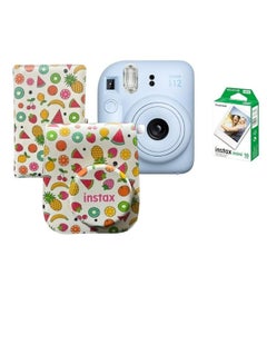 اشتري Instax Mini 12 Instant Camera - Pastel Blue + 10 Sheet Film+ Case+ Album في الامارات