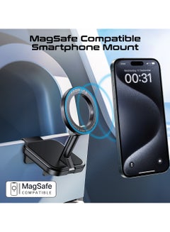 اشتري Phone Holder 360 Degree Rotating, MagSafe Compatible, Clip-on Designed For Smartphones, Gives You Easy Access And Full Control While Driving or Daily Use Black في السعودية