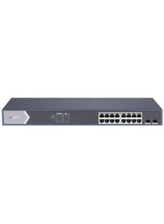 Buy 16 Port Gigabit Smart POE Switch, 16Gigabit PoE Ports, 2Gigabit Fiber Optical Port, 300m Long Range PoE, 6KV Surge Protection, 56Gbps Switching Capacity, 250 W Max. Power Consumption, 4.1 Mbits, Metal, DS-3E1518P-SI Blue in UAE