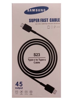 Buy Super Fast Cable S23 Type-C to Type-C (45w output) (1 meter) Black in Egypt