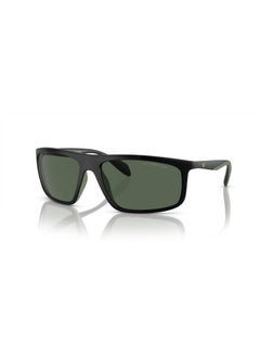 اشتري Men's Pilot Shape  Sunglasses 4212U - Lens Size: 64 Mm - Matte Black/Rubber Green في السعودية