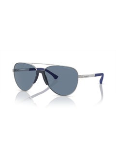 Buy Men's Polarized Pilot Shape Metal Sunglasses 2059 - Lens Size: 61 Mm - Matte Silver in Saudi Arabia