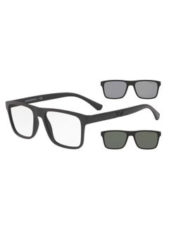 اشتري Men's Rectangular Shape  Sunglasses 4115 - Lens Size: 52 Mm - Matte Black في السعودية