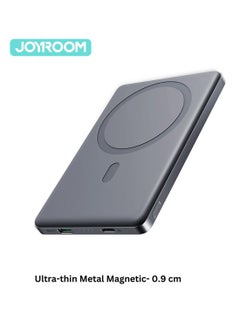 اشتري 5000 mAh 20W Ultra-thin(0.9cm) Metal Magnetic Wireless TYPE-C input/output Lighnting input/output Power Bank Fast Charging Magnetic Power Bank Wireless Magnet Powerbank Including a Type-C to Type-C 60W  0.25m  Black Cable Space Grey في مصر