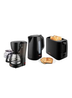 اشتري Complete Breakfast Set Coffee Maker, Electric Kettle, Toaster 2200 W 800107001 Black في السعودية