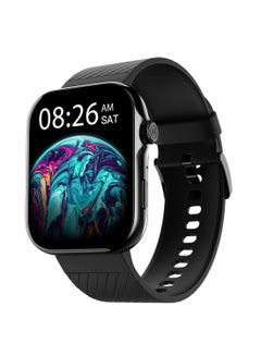 اشتري Colorfit Ultra 3 Bluetooth Calling Smart Watch With Biggest 1.96" Amoled Display, Premium Metallic Build, Functional Crown, Gesture Control With Silicon Strap Jet Black في الامارات