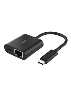 Buy Connect USB-C to Ethernet + Charge Adapter 100W w/ Gigabit Ethernet Port and USB-C Port - [10/100/1000] Mbps for Fast Internet Connection - Compatible with iPhone 16, 15, Galaxy S24 And More Black in UAE