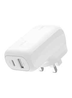 اشتري BoostCharge 42W Dual Port Wall Charger, USB-C + USB-A Charger Fast Charging for iPhone 16, 16 Plus, 16 Pro, 16 Pro Max, iPhone 15, Galaxy S24, Plus, Ultra, iPad, Pixel, AirPods And More - White في الامارات