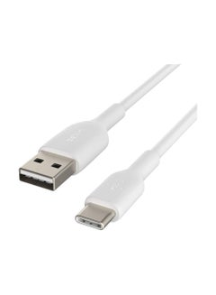 اشتري BoostCharge USB C charger cable, USB-C to USB-A cable, USB type C charging cable for iPhone 15, Samsung Galaxy S24, S24+, S24 Ultra, Pixel, iPad Pro, Nintendo Switch and more - 1m, White في الامارات