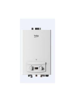 اشتري Gas water heater Digital display 6 L 2 knobs with adaptor Automatic ignition works BGWH 6L White White في مصر