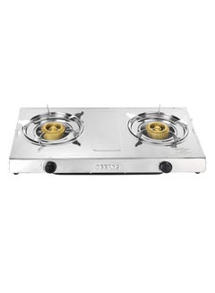 Buy Stainless Steel Gas Cooker| 2 Cast Iron Burner Stove, Low Consumption and Improved Flow for Efficient Heating Save 60%| Auto Ignition System, LPG Stovetop, Perfect for Home, Apartments, Kitchen Use| 2 Years Warranty GK679N Silver in UAE