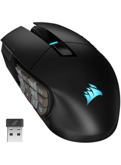 اشتري Corsair Scimitar Elite RGB Wireless Mmo Gaming Mouse - 26,000 DPI - 16 Programmable Buttons - Up To 150 Hrs Battery - iCUE Compatible - Black في الامارات