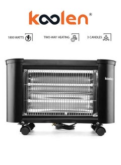 Buy Electric Heater With 3 Candles 1800 W 807102011 Black in Saudi Arabia