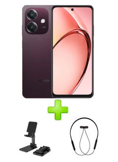 Buy OPPO A3x Dual SIM Nebula Red 4 GB RAM 128 GB 4G GSM/LTE/UMTS Middle East Version With Adjustable Desktop Stand for Phones/Tablets Black+ Bluetooth Headset Sports Black in Egypt