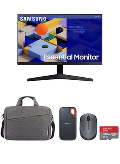 اشتري Creative Professional Kit - Sandisk 1TB Extreme Portable Ssd - Up To 1050Mb/S + 256GB Ultra UHS I MicroSD Card 150MB/s for Smartphones + Samsung 27 inch Flat With FHD IPS 5ms Business Monitor+ Logitech M170 Wireless Mouse + Lenovo T210 Toploader Bag For 15.6 Inch Laptops 1 TB في الامارات