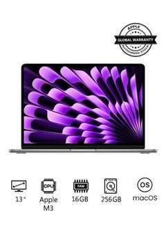 Buy New 2024 MacBook Air 13-inch Display, Apple M3 Chip 8-Core CPU 8-Core GPU Processor/16GB RAM/256GB SSD/Intel UHD Graphics English/Arabic Space Grey in UAE