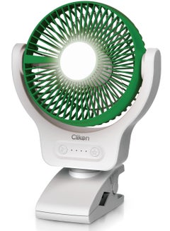 اشتري Wall And Table Clip Fan, 3 Leaf Blades For Strong Wind And 3-Speed Levels, High Performance Motor For High Speed Wind, 360-Degree Rotation CK2049 Green في الامارات