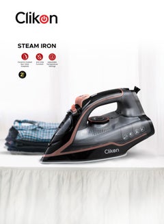 اشتري Ceramic Soleplate Steam Iron 2400W – Fast Heating & Smooth Glide for Perfectly Pressed Clothes 2400 W CK4125 Black/Brown في الامارات