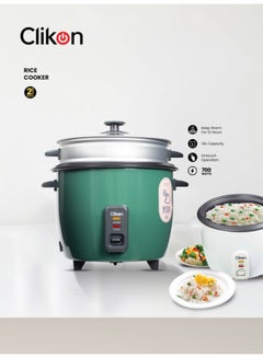 Buy Electric Rice Cooker With Non-Stick Inner Pot 1.8 L 700 W CK2703 Green/Silver in UAE